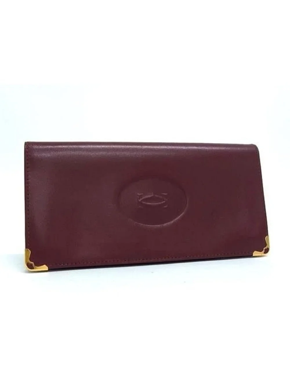 Cartier Wallet Must Line Bordeaux Leather Bifold Billfold